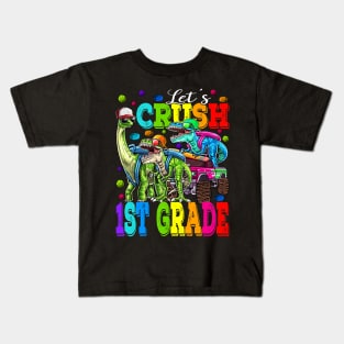 Let's Crush 1st Grade Monster Truck Dinosaur Back To School Kids T-Shirt